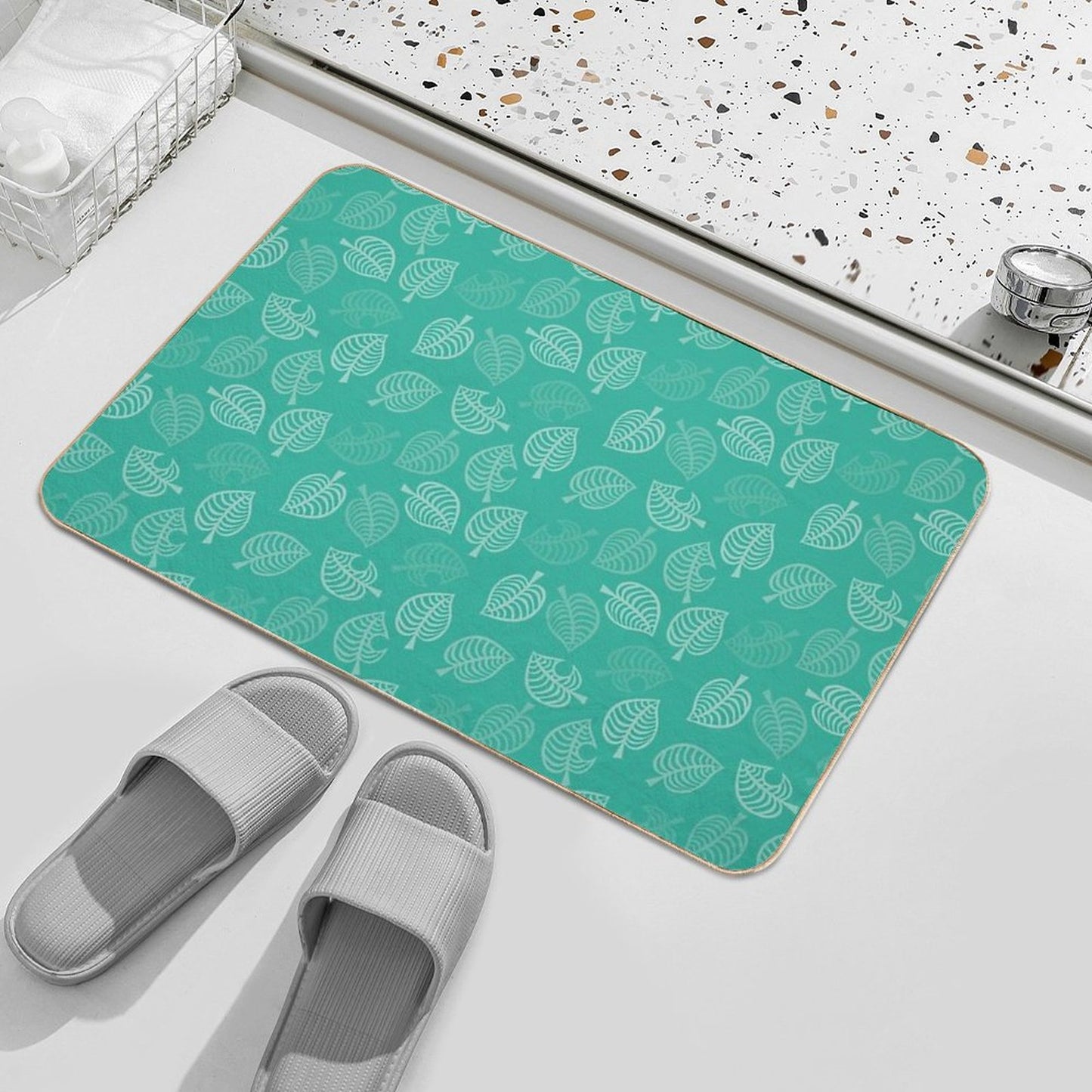 Nook Leaf in Turquoise Bath Mat