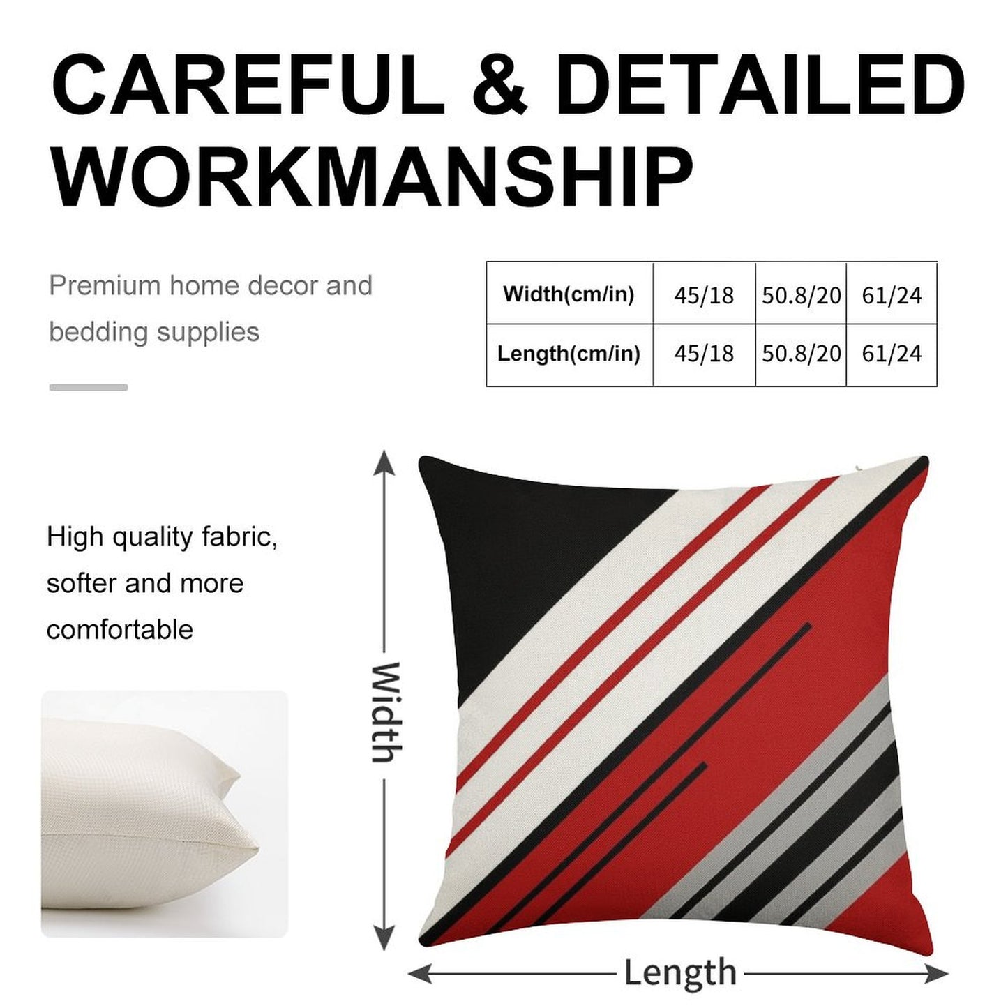 Diagonal Stripes Design Linen Throw Pillow Cover