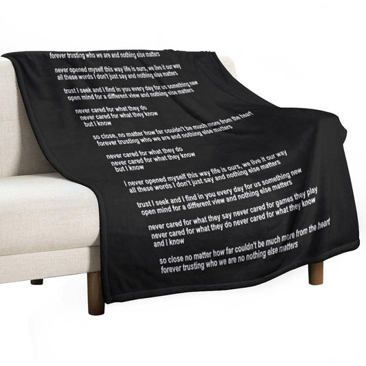 Metallica Nothing Else Matters Song Lyrics Throw Blanket