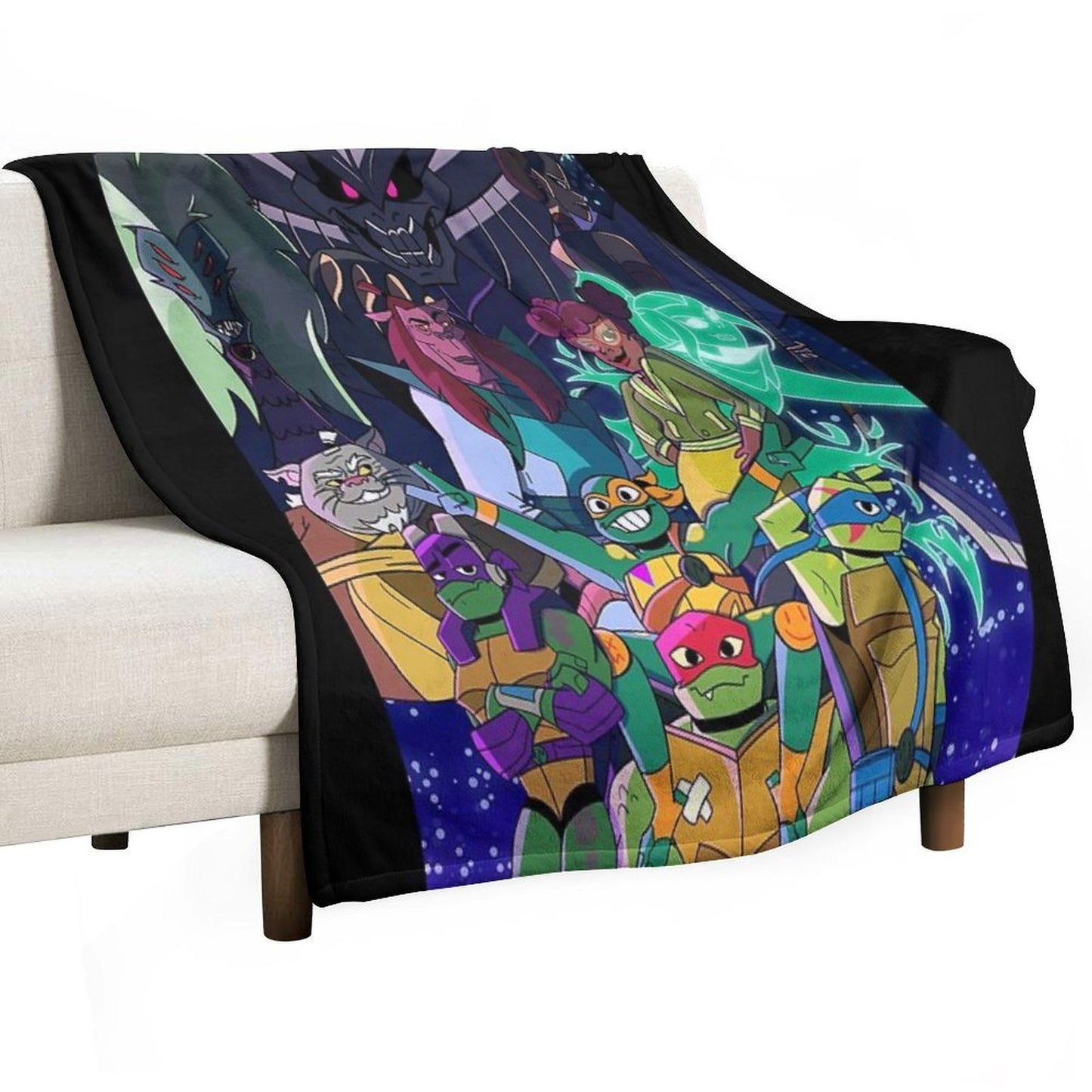 Rise of The Teenage Mutant Ninja Turtles Finale Throw Blanket