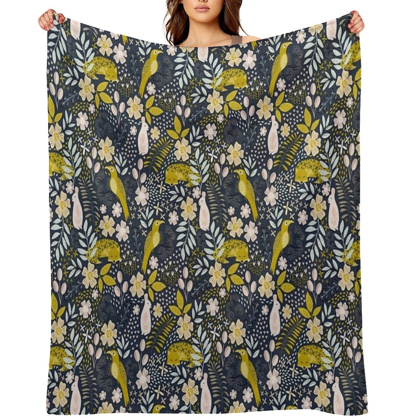 Woodland Flora Throw Blanket