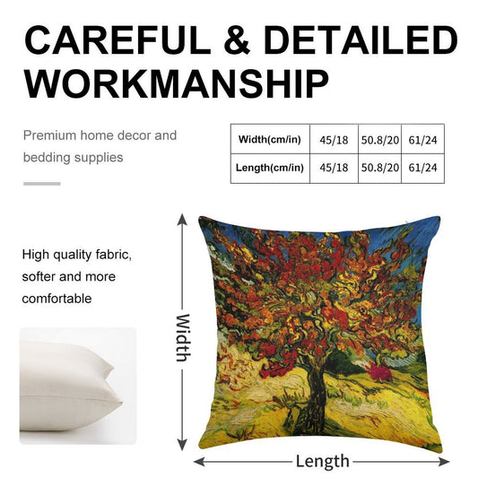 Van Gogh Mulberry Tree Print Linen Throw Pillow Cover