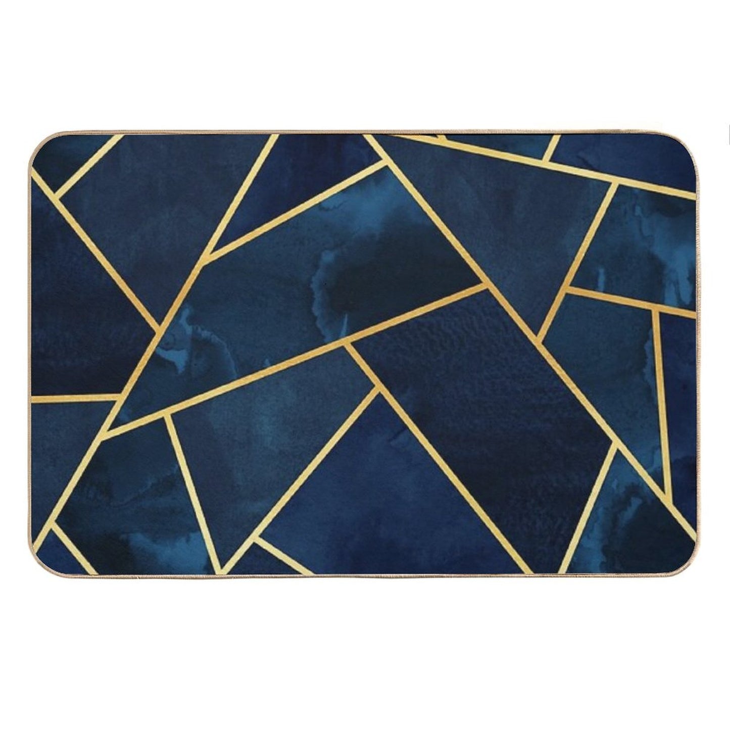 Navy & Gold Geo Bath Mat