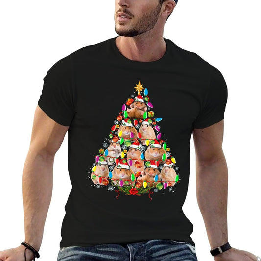Hamsters Christmas Tree Santa Hamsters Christmas Lights Easy-care T-Shirt