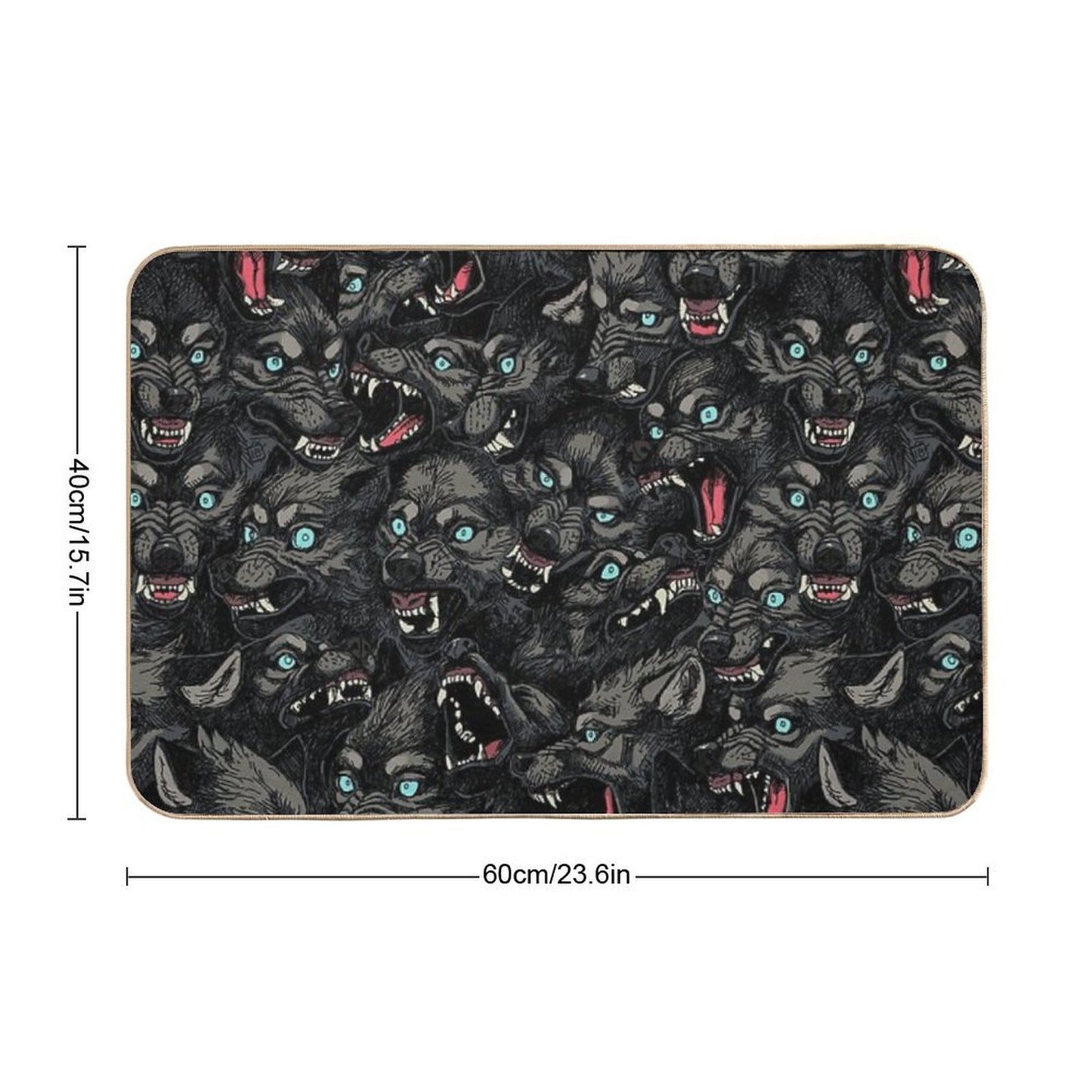 Wolf Pack Pattern Slip-Resistant Bath Mat