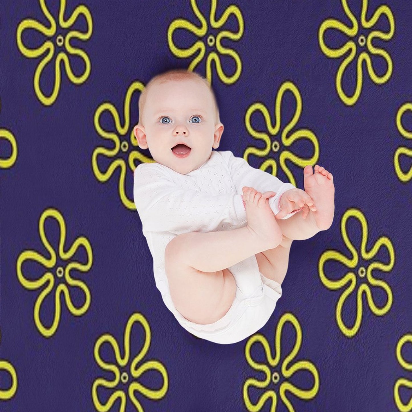 Spongebob's Floral Pattern (Purple) Throw Blanket