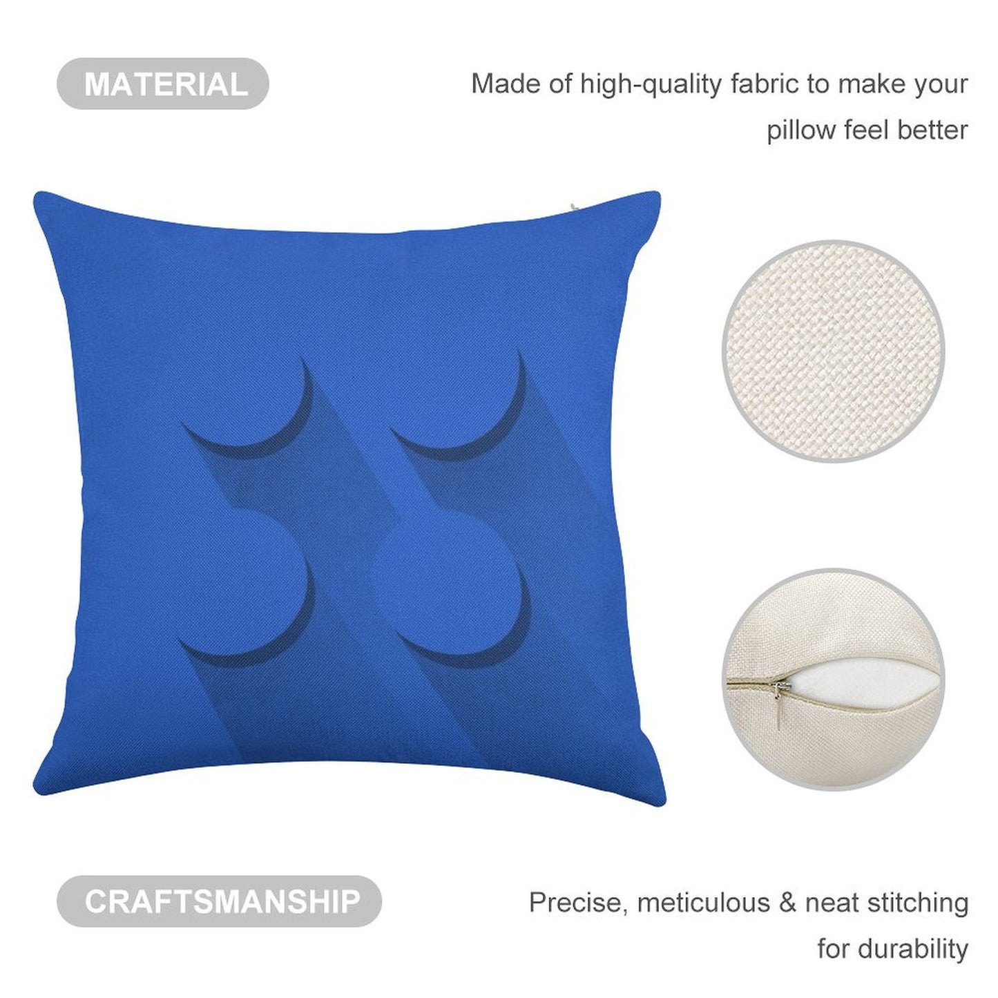 Blue Brick Linen Throw Pillow Cover