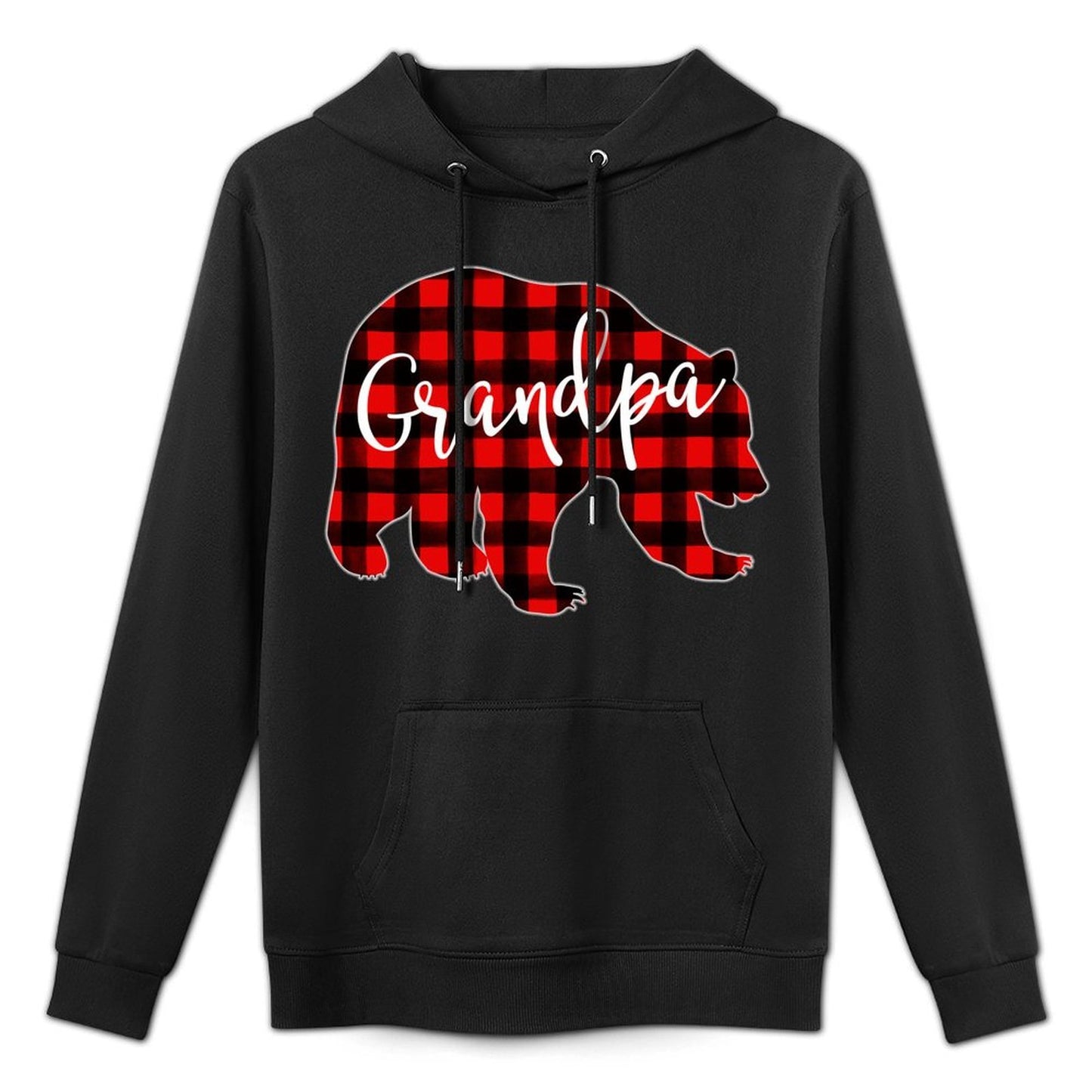 Red Plaid Grandpa Bear Matching Family Christmas Eve Buffalo Moisture-Wicking Hoodie