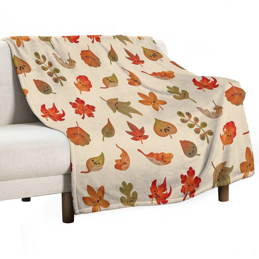 Sad Fallen Leaves Throw Blanket