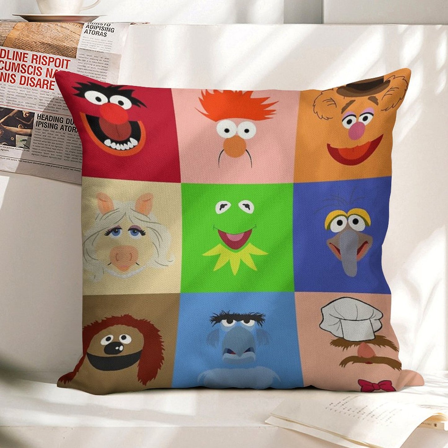 Muppets Linen Throw Pillow Cover