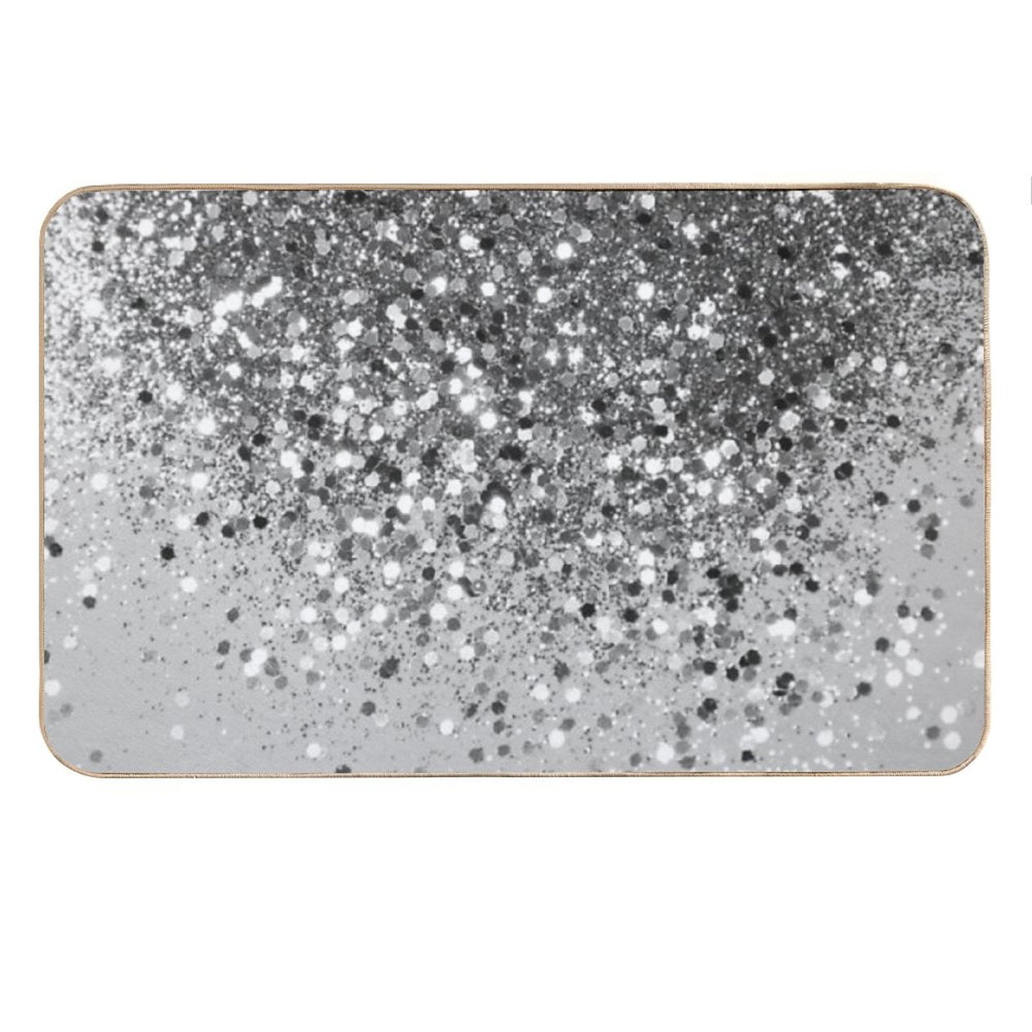 Soft Silver Gray Glam #1 (Photo of Glitter Only - Not Reflective) Bath Mat