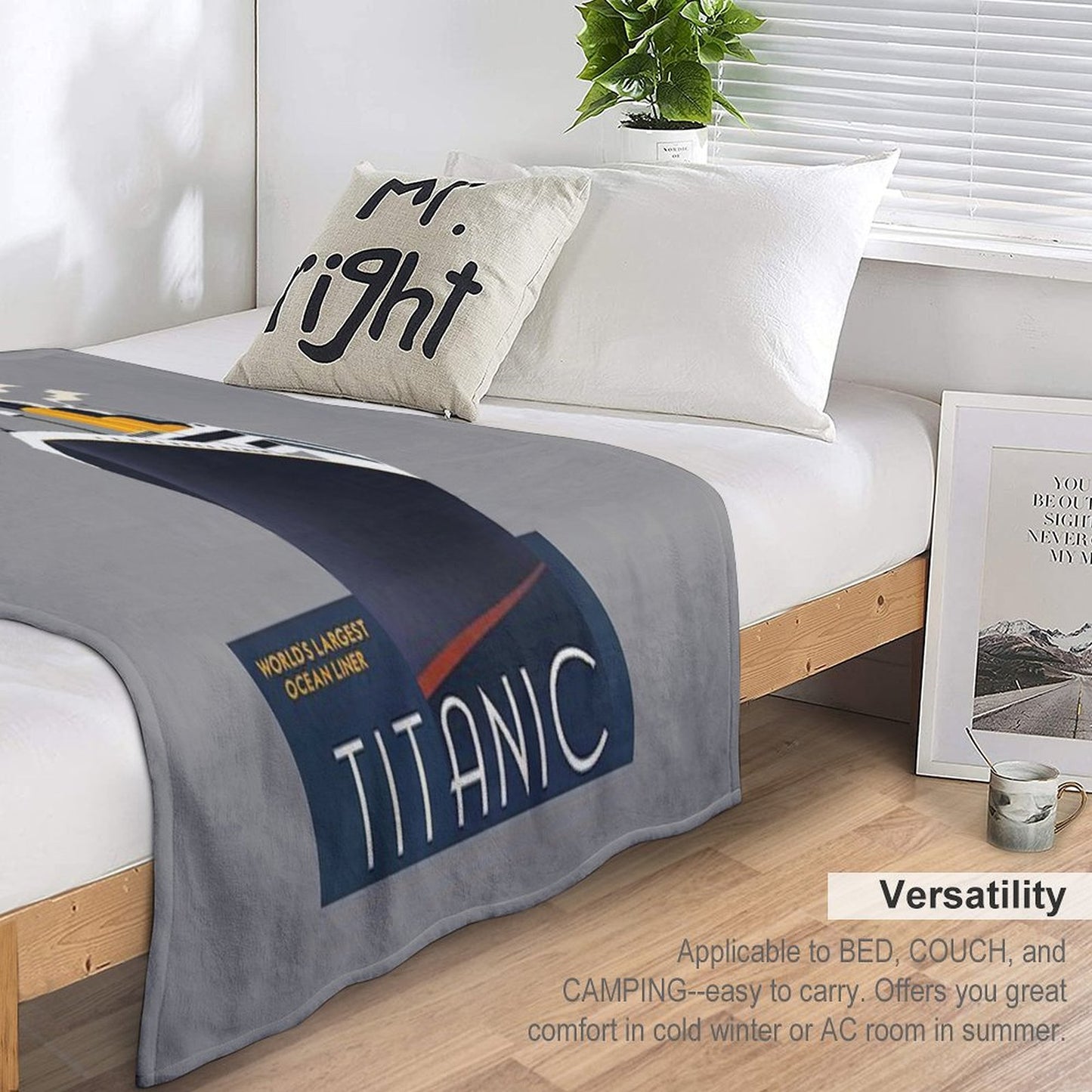 Titanic Sinking Vintage Poster Cruise Ship Atlantic Ocean Voyage Throw Blanket