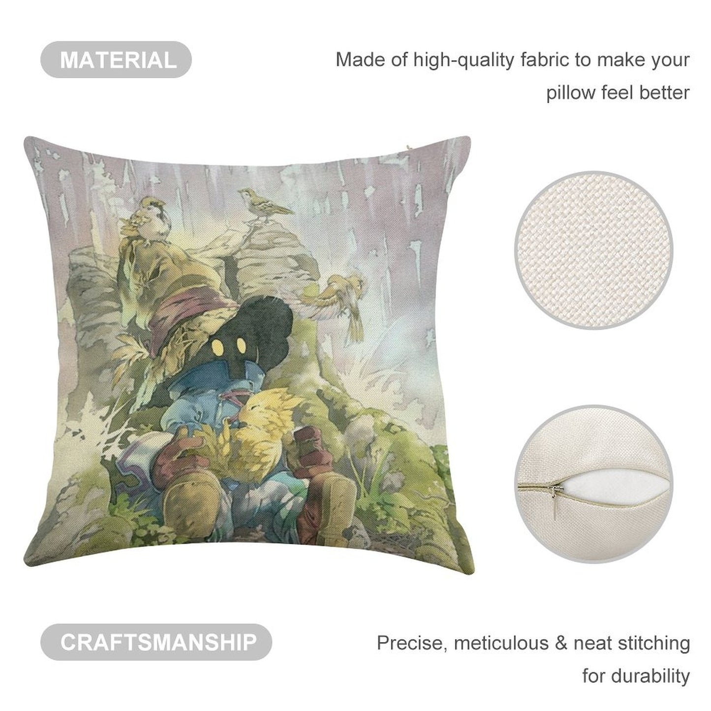 Vivi Rain Linen Throw Pillow Cover