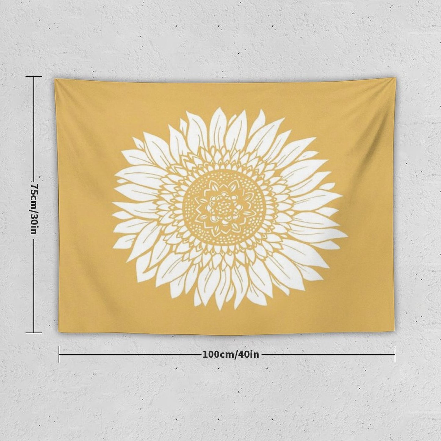 Yellow Flower Drawing Tapestry Tapestry