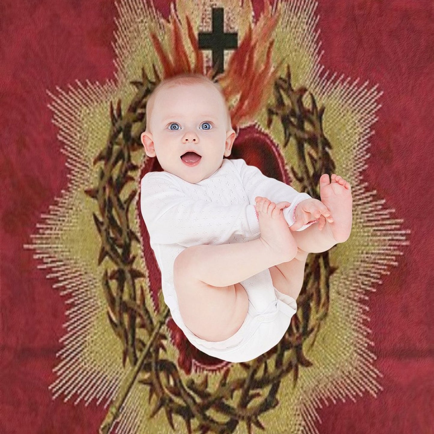 Stop, Sacred Heart Throw Blanket