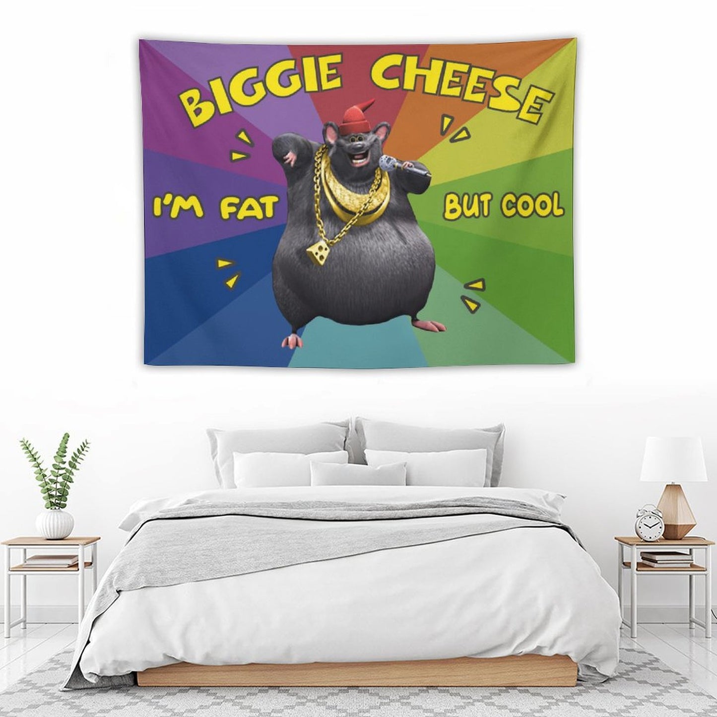 Funny Big Cheese I Am Fat But Cool Tapestry