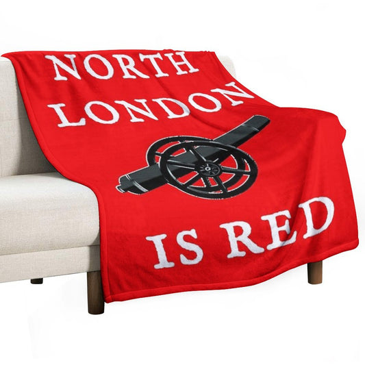 North London Is Red (White Text) Throw Blanket