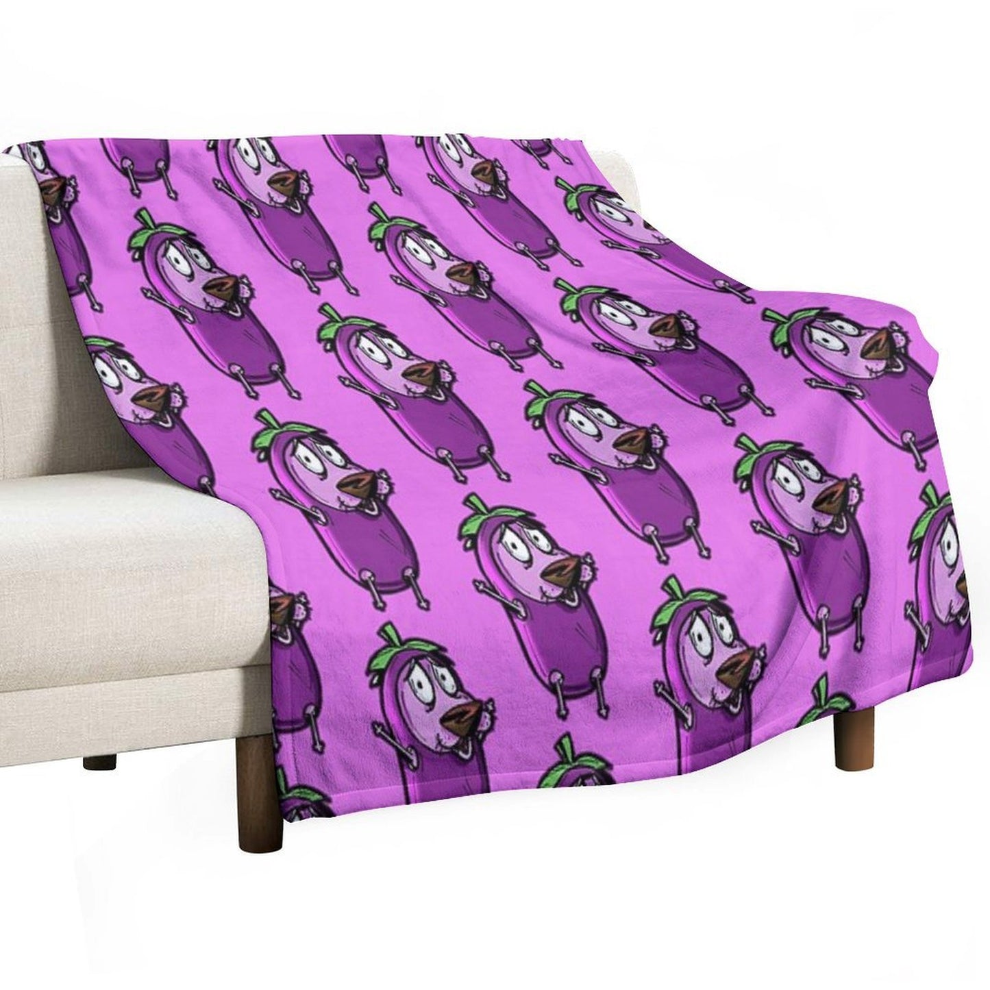 Courage The Cowardly Dog™ in The Great Eggplant Costume Throw Blanket