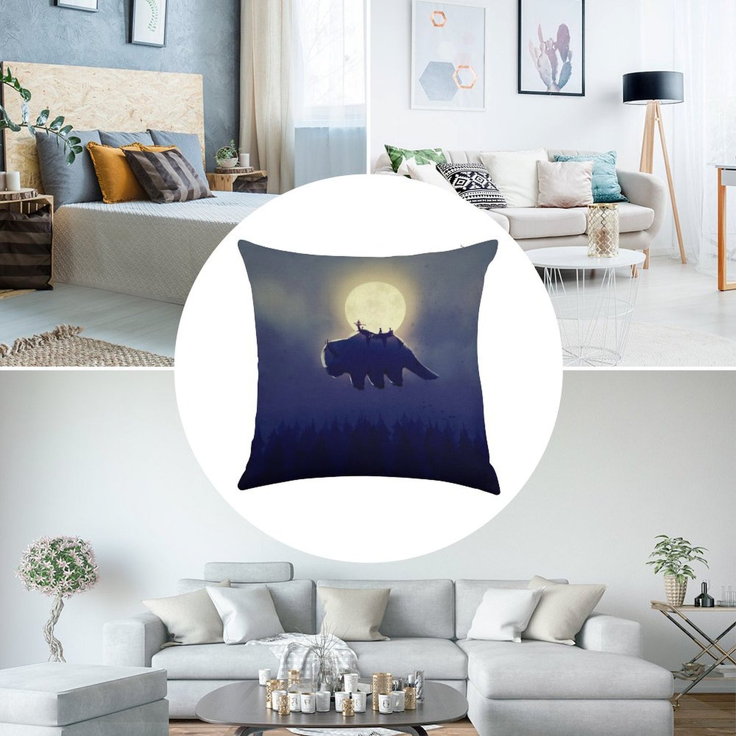 The End of All Things - Night Version Linen Throw Pillow Cover