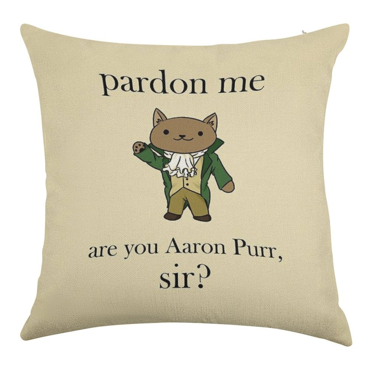 Alexander Hamilcat (Black Text) Linen Throw Pillow Cover