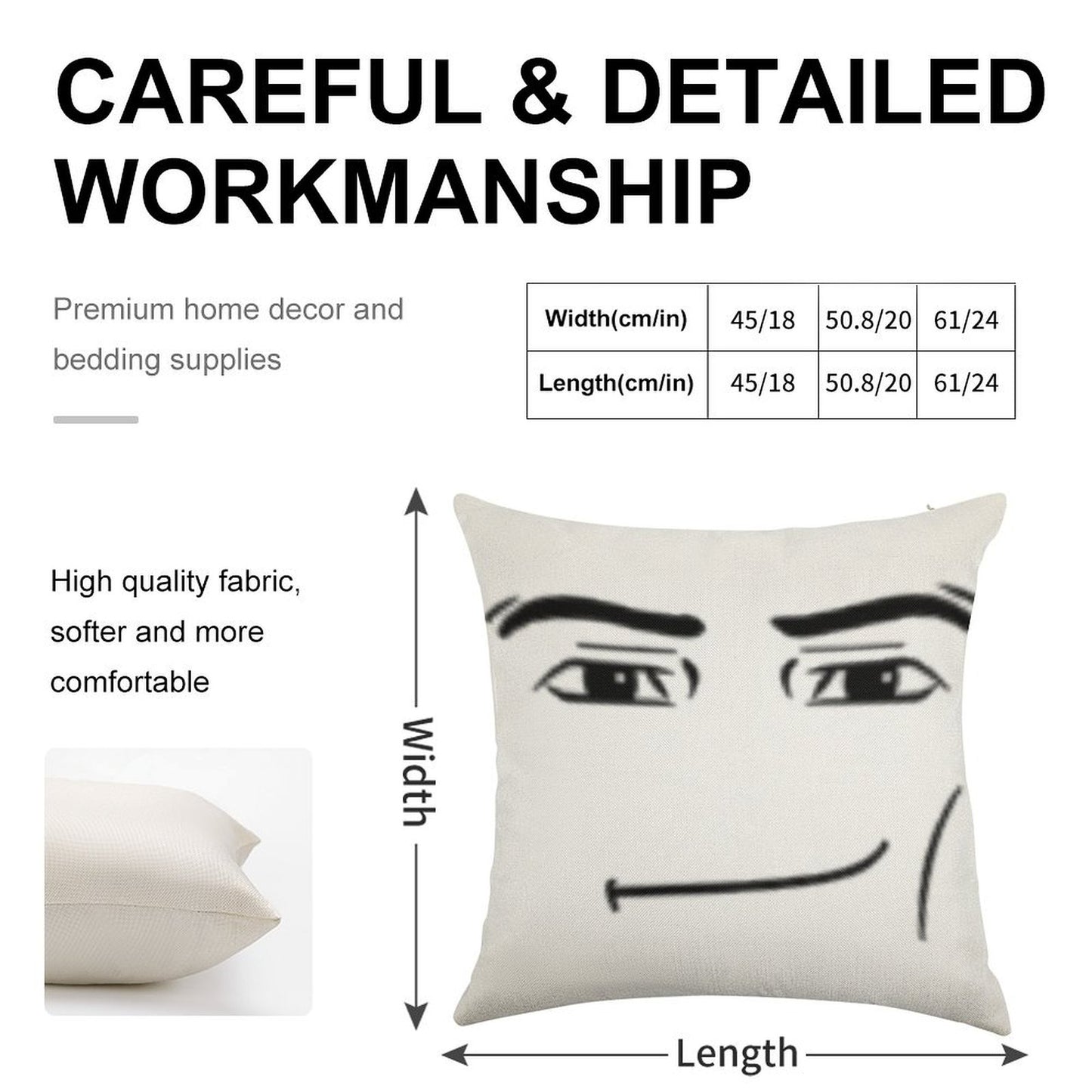 The Man Face Linen Throw Pillow Cover