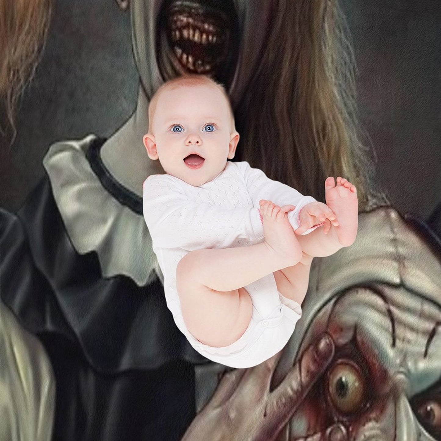 Terrifier 2- The Little Pale Girl Throw Blanket