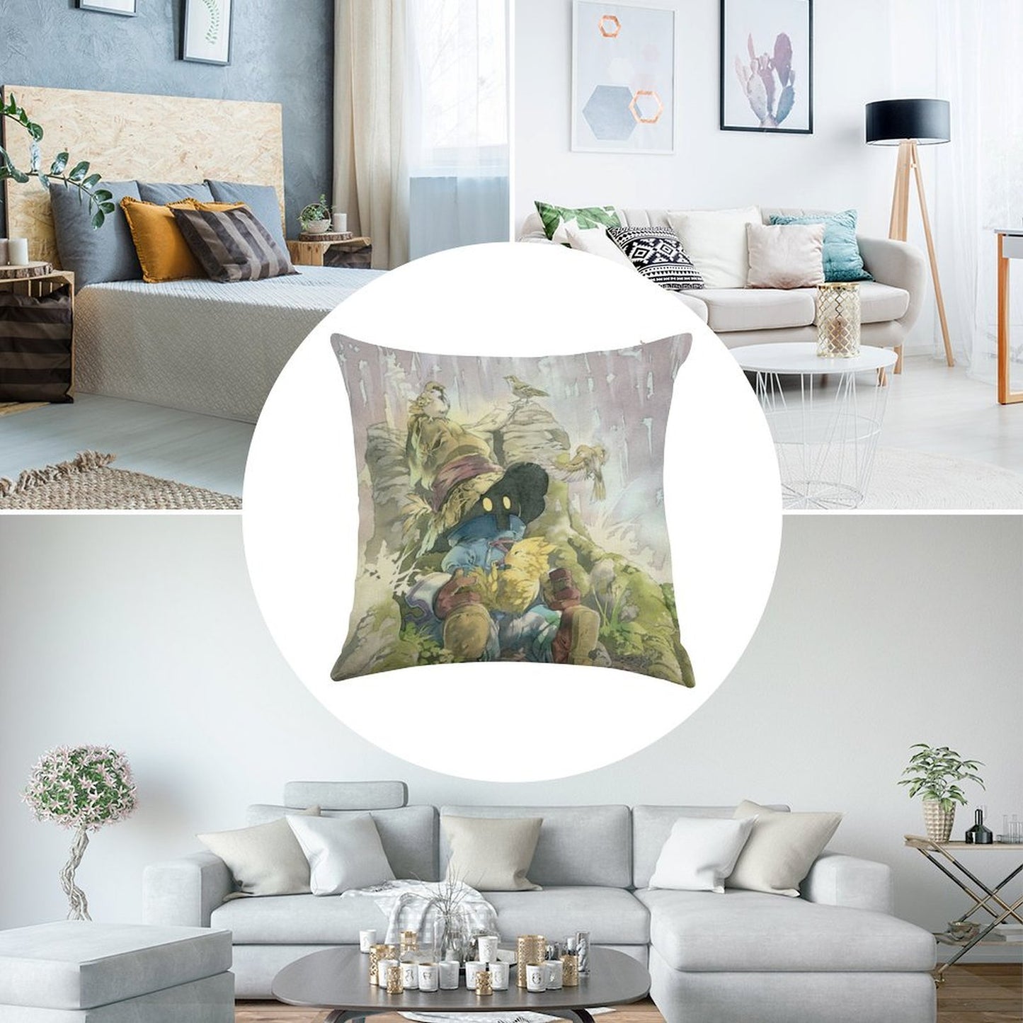 Vivi Rain Linen Throw Pillow Cover