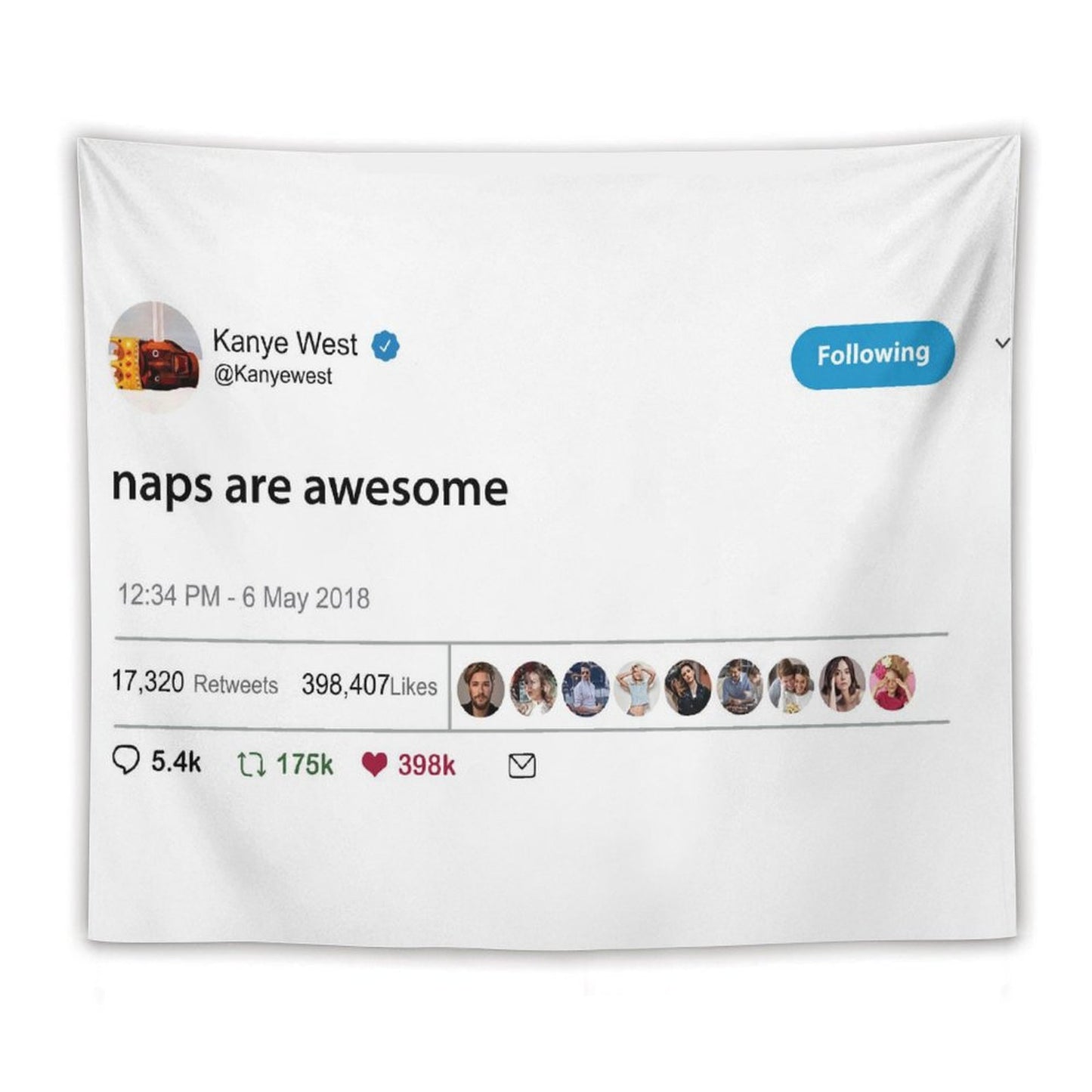 Kanye West Rapper Naps Are Awesome Tapestry