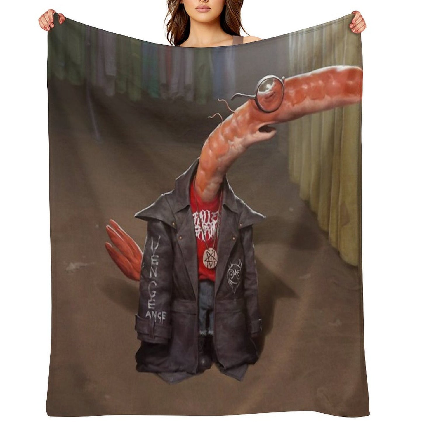 Shrimp Smiling Friends Throw Blanket