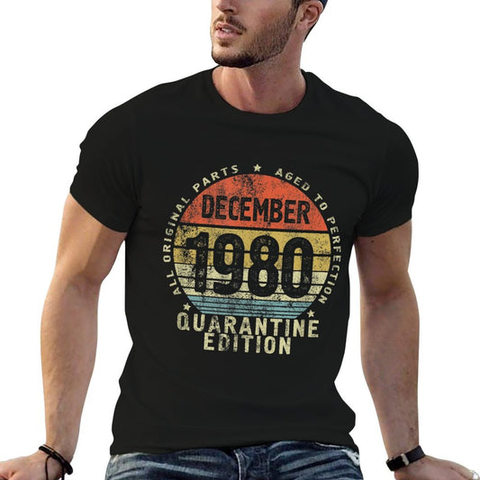 40th Birthday Womens Gift, December 1980 Quarantine Edition High-quality Stitching T-Shirt