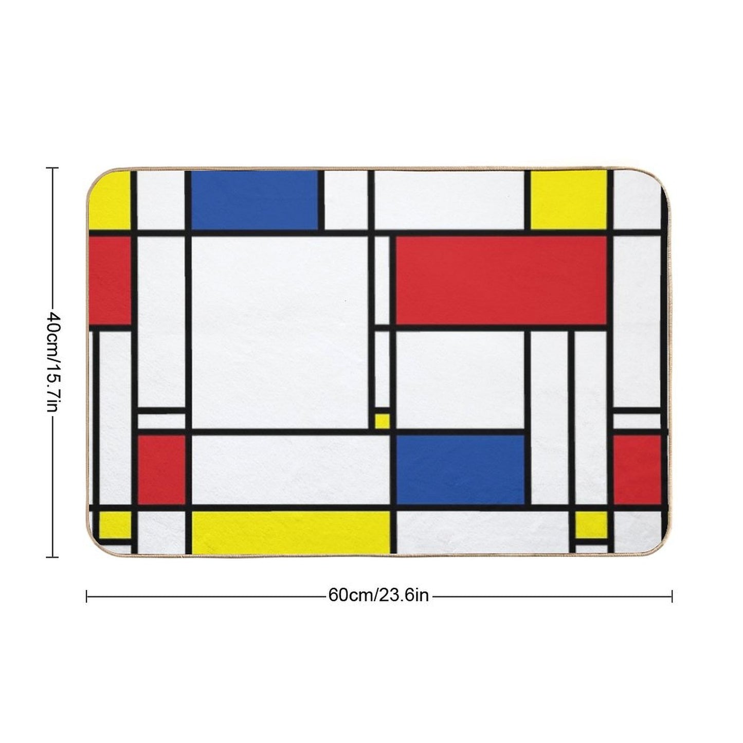 Mondrian Minimalist De Stijl Modern Art © Fatfatin Bath Mat