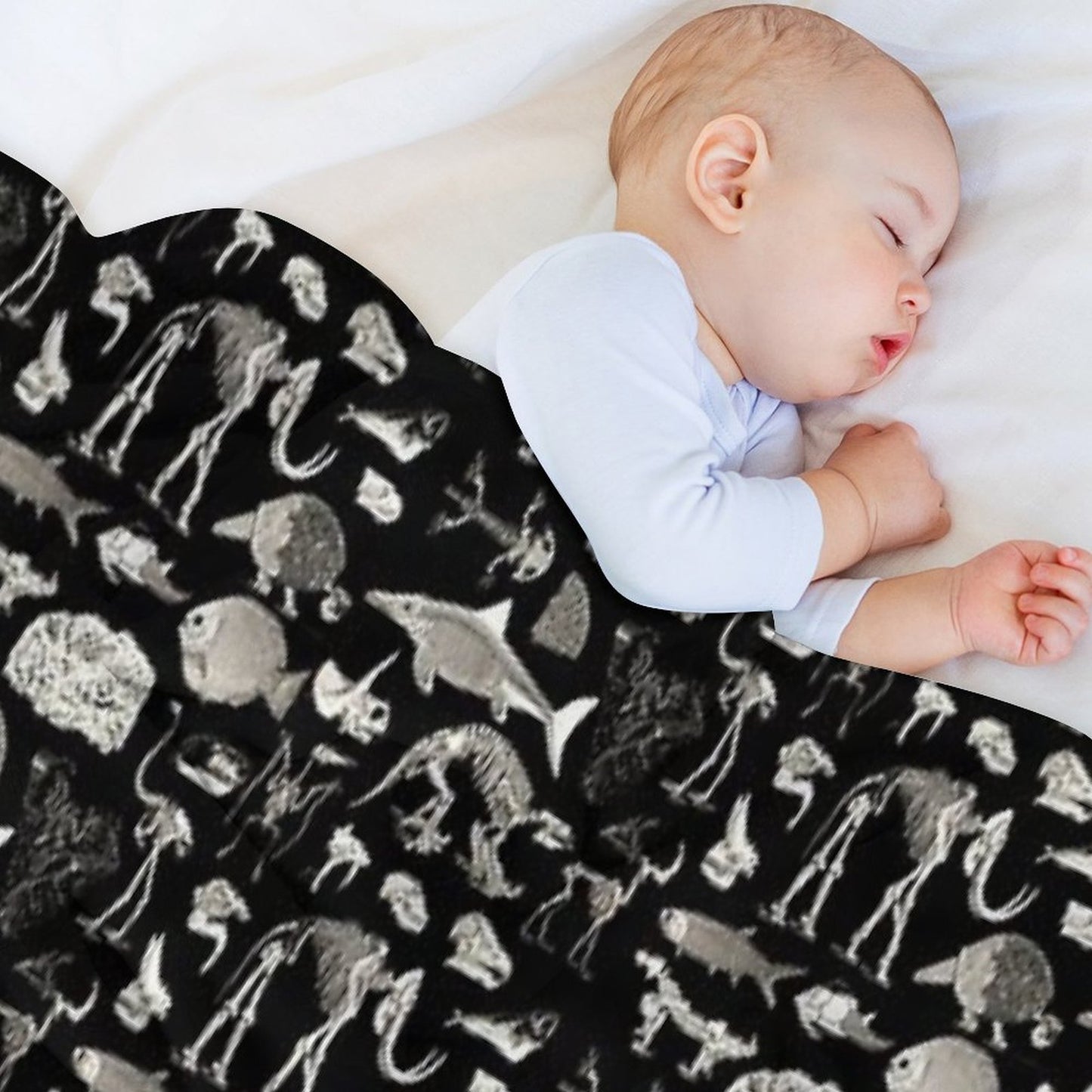 Paleontology Illustration Throw Blanket