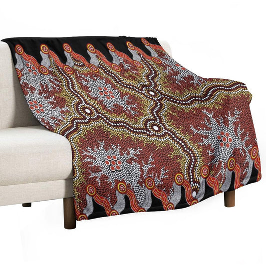 Aboriginal Art Authentic – Travels Throw Blanket