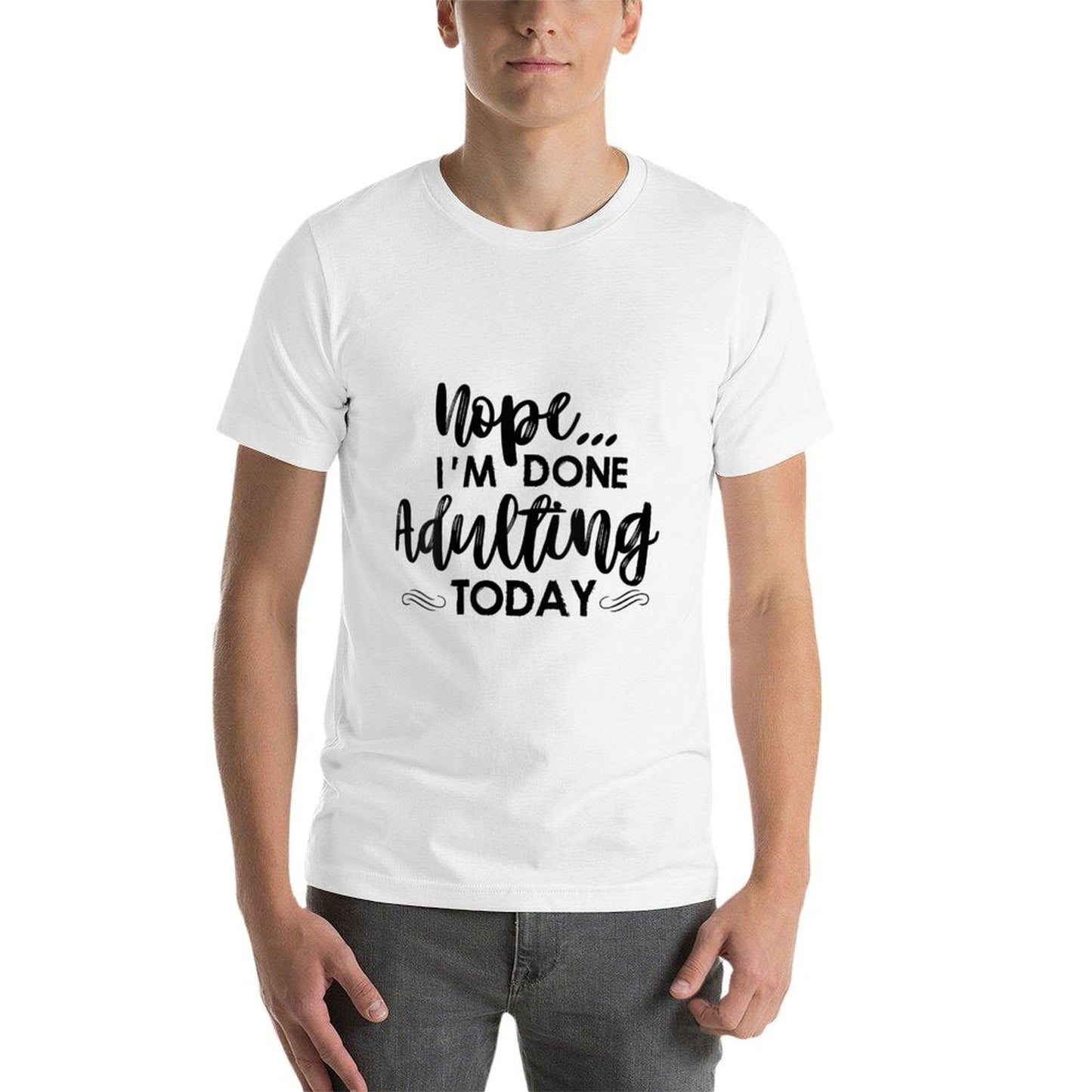Womens Nope, Im Done Adulting Today! Funny Vintage-inspired T-Shirt