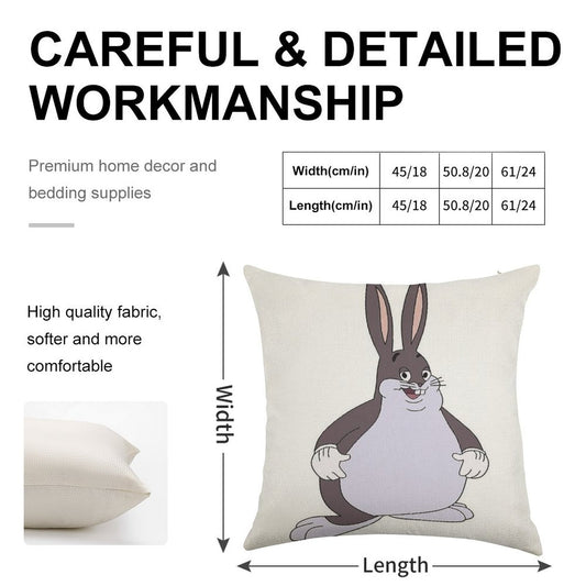 Chubby Chungus Linen Throw Pillow Cover
