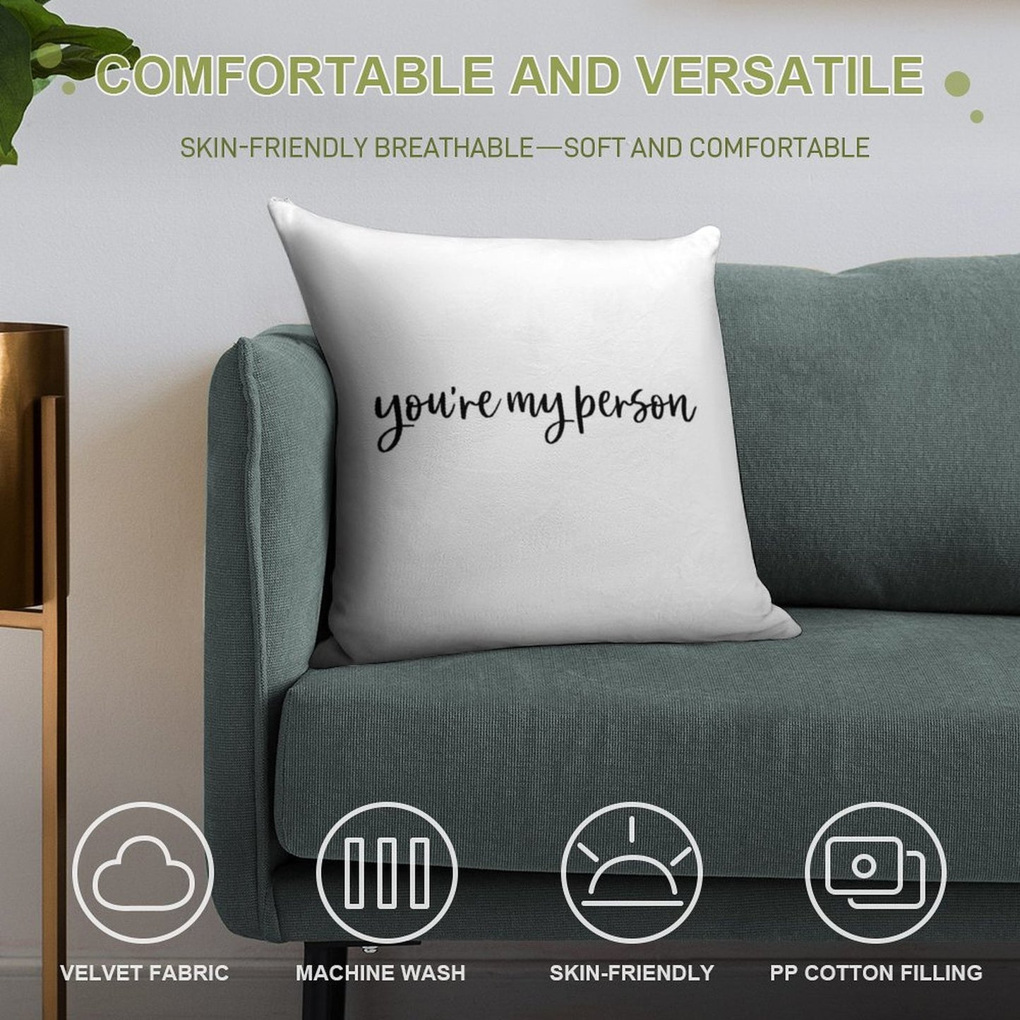 You're My Person. Soft Shrink-Resistant Throw Pillow