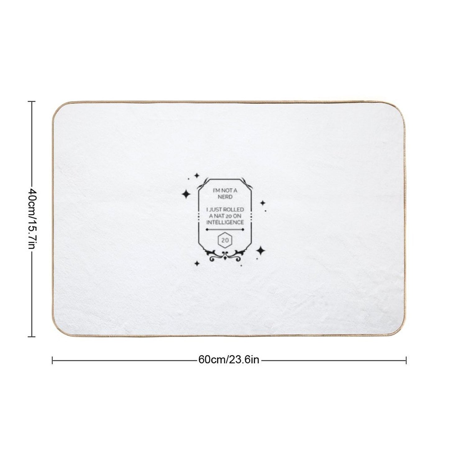 Dnd Intelligence Roll D20 Stain-Proof Bath Mat