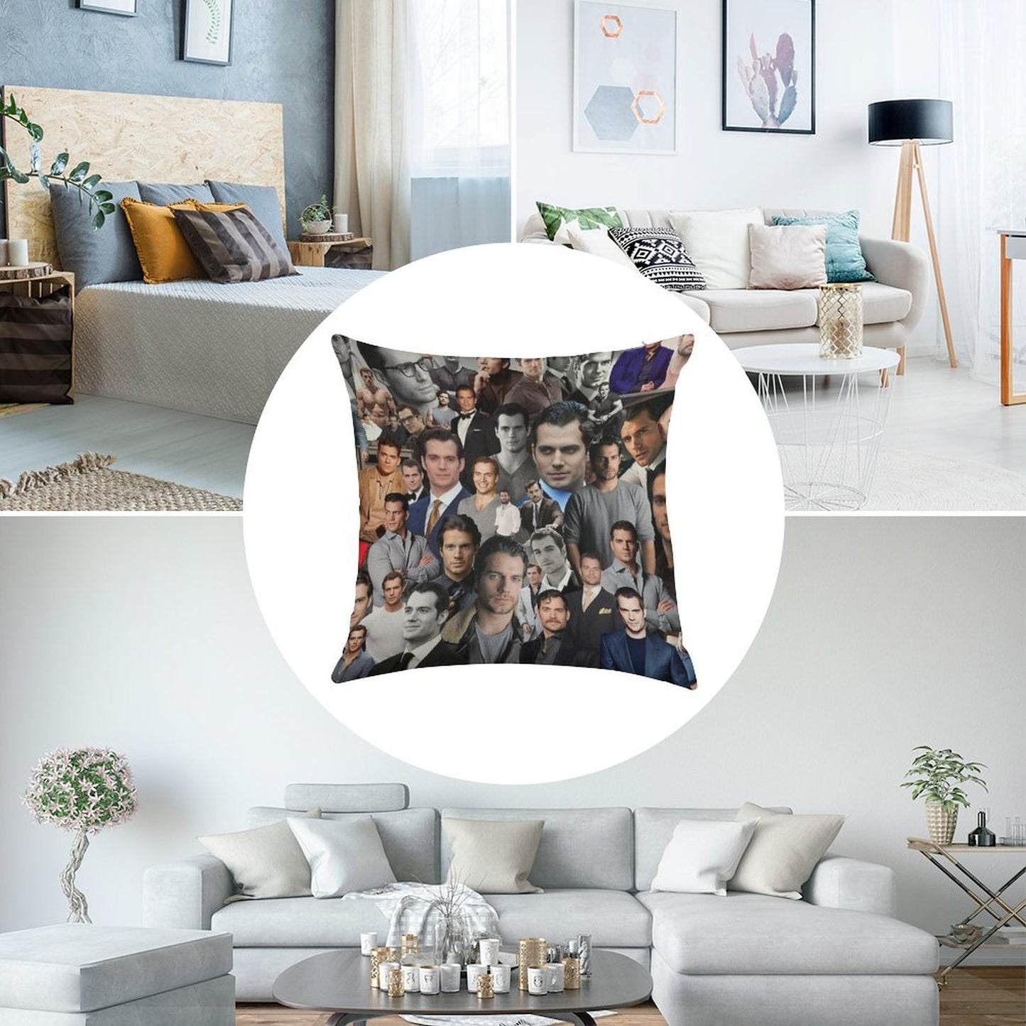Henry Cavill Linen Throw Pillow Cover