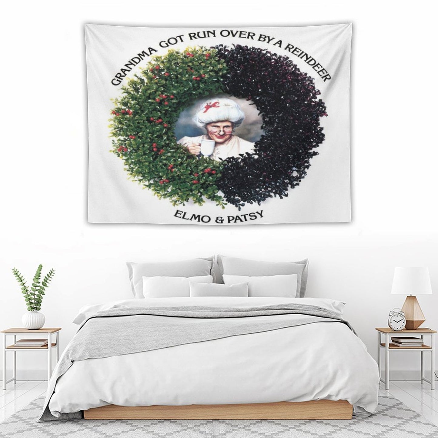 Grandma Got Run Over by A Reindeer Tapestry