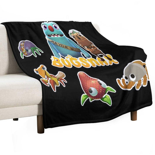 Bugsnax Fan Art Pack Bugsnax Grumps And BugSnax Characters Bugsnax Mayor Filbo Throw Blanket