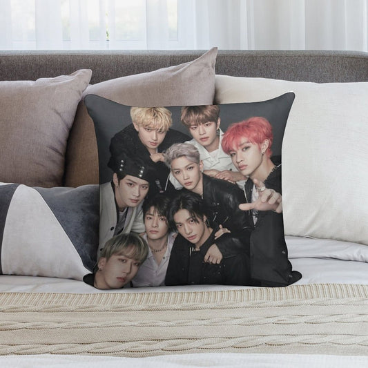 Stray Kids Soft Reinforced Edging Throw Pillow