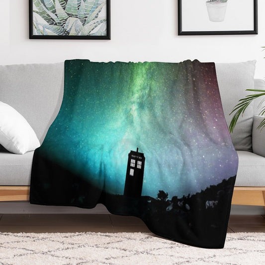 Starry Moon Art Blossom Throw Blanket