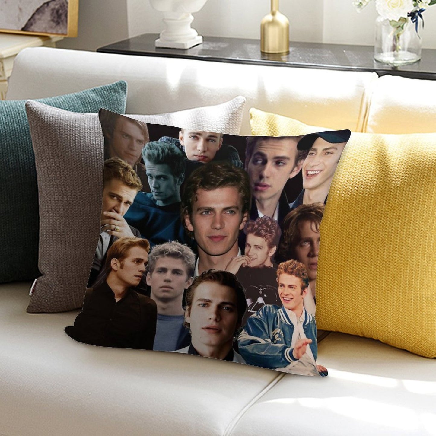 Hayden Christensen Hot Collage Soft Anti-Pilling Throw Pillow