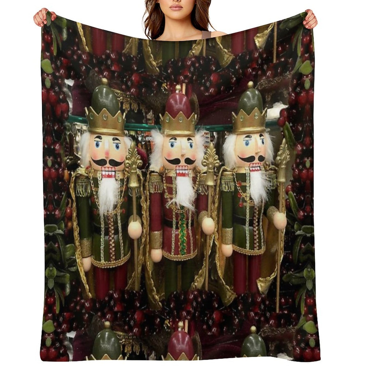 Christmas Nutcracker Trio Throw Blanket