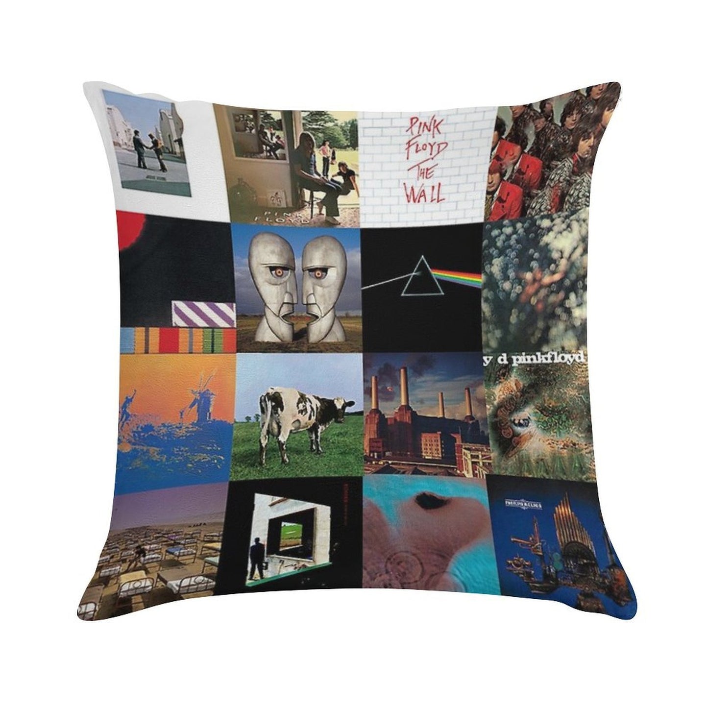 Completed Every Album Cover PiinkFloyd  003 Soft Short Plush Fabric Throw Pillow