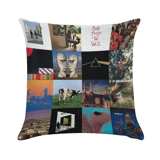 Completed Every Album Cover PiinkFloyd  003 Soft Short Plush Fabric Throw Pillow