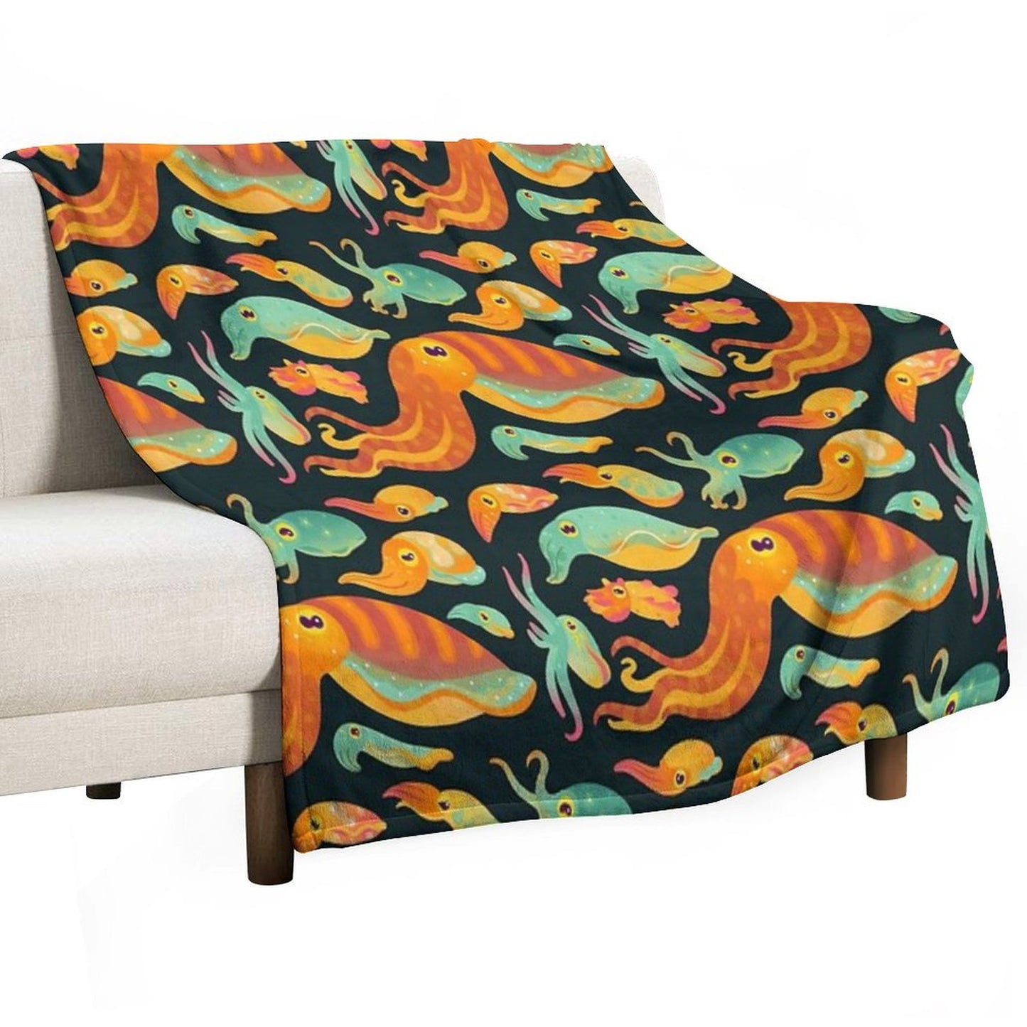 Cuttlefish - Dark Throw Blanket