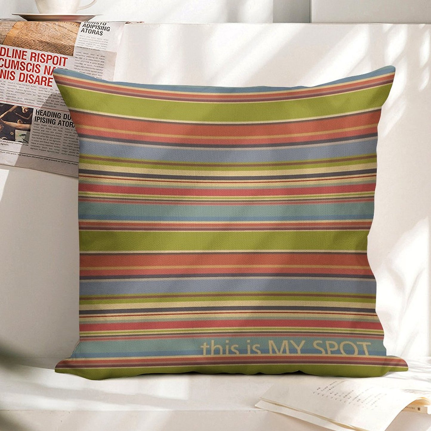 This Is My Spot Linen Throw Pillow Cover