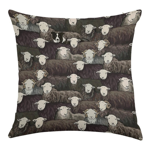 Herdwicks Linen Throw Pillow Cover