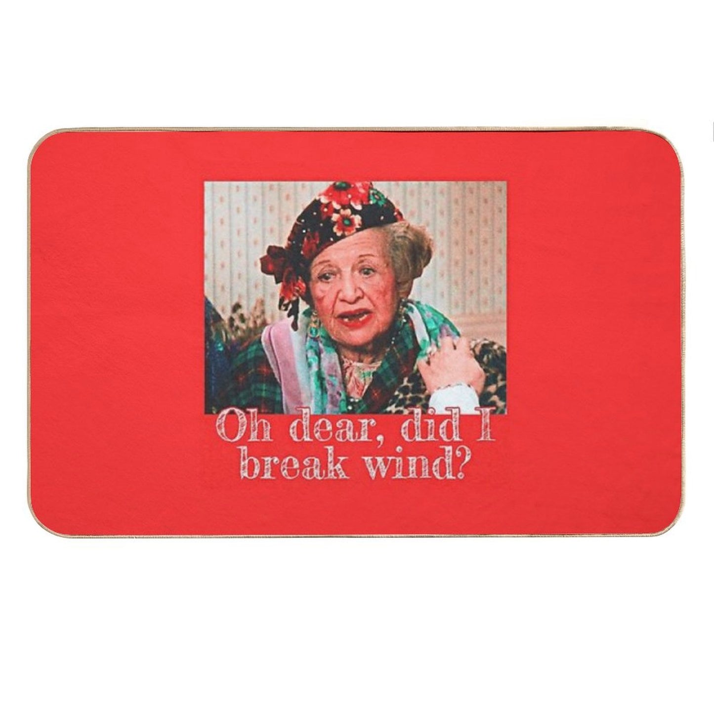 Oh Dear, Did I Break Wind Christmas Vacation (Red Border) Bath Mat